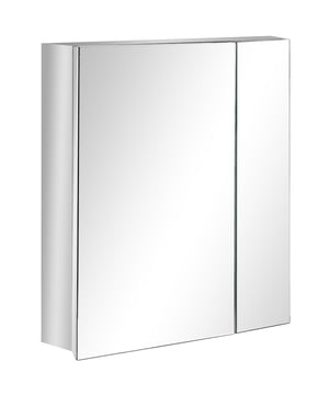
Met deze prachtige, moderne badkamerspiegelkast van kleankin kunnen alle badkamerbenodigdheden netjes worden opgeborgen. Drie planken bieden ruimte voor gezichtscrème, make-up of andere artikelen voor dagelijkse hygiëne. De spiegel aan de voorzijde zorgt ervoor dat alles goed beschermd is en dat je je altijd comfortabel kunt opfrissen in de badkamer. Wandmontage betekent dat er geen extra vloeroppervlak nodig is. Veel plezier met deze praktische, tijdloze spiegelkast!Omschrijving:· Gebruik hem als toilet, cosmetica- of medicijnkastje in je badkamer· Wandmontage bespaart ruimte· 3 binnenplanken voor het opbergen van cosmetica en artikelen voor dagelijkse hygiëne· Geheel gespiegelde voorzijde voor een goed, helder zicht· Met zachte scharnieren waardoor de deuren langzaam openen en sluiten· Gemaakt van roestvrij staal voor een stevige constructie· Geen montage nodigTechnische specificaties:Zilver· Materiaal: roestvrij staal, glas· Totale afmetingen: 54L x 13B x 60H cm· Afmetingen spiegel: 15B x 60H cm (klein), 39B x 60H cm (groot)· Interne afmetingen van de kast: 54L x 8B x 58H cm· Draagvermogen: 18 kg (totaal), 6 kg (elke plank) - Afmeting: - Kleur: Zilver - Materiaal: Roestvrij staal