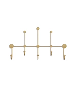 
Productkenmerken:Muurkapstok met 8 haken.100% goudkleurig metaal.Dikte: 9 mm.Draagt maximaal 10 kg.Modern design.Afmetingen product: Lengte 80 cm x Diepte 10 cm x Hoogte 45 cm - Nettogewicht: 1,068 kg.Afmetingen verpakking:Pakket nr.1: Lengte 90 cm x Hoogte 10 cm x Diepte 55 cm - Brutogewicht: 2,043 kg. Merk: CaliCosy Kleur: Gold