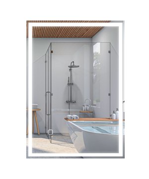 
Moderne stijl en tijdloze elegantie. Je bedient de achtergrondverlichting en de anticondensfunctie met drie aanraakgevoelige schakelaars. Zelfs de helderheid kan eenvoudig worden aangepast. Ideaal voor alle behoeften en dankzij de flexibele wandmontage praktisch in elke badkamer. Gewoon meer dan een spiegel!Kernpunten:Kopervrije zilveren spiegel met aluminium frame, milieuvriendelijk en lage corrosiesnelheidEenvoudig en modern design, ideaal voor alle soorten badkamers en andere interieursKan naar wens horizontaal of verticaal worden opgehangenHelderheid traploos instelbaarAnticondensfunctie voor een duidelijk spiegelbeeldIP44 waterdichte frameconstructie zorgt voor een lange levensduurTechnische specificaties: Kleur: zilver/wit Materiaal: LED, glas, aluminium Totale afmetingen: 70 x 50 x 3 cm Lengte van de netkabel: 1,2 m (stekker niet inbegrepen) Nettogewicht: 6 kg Certificaten: CE-EMC, LVD, ERP, IP44 - Afmeting: - Kleur: Zilverkleurig - Materiaal: Glas