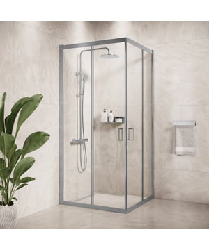 
Douchecabine uitgevoerd met twee schuifdeuren. De douchecabine is geheel vervaardigd uit veiligheidsglas met aluminium strips. Deze douchecabine bestaat uit twee glazen wanden welke vast aan de muur geplaatst dienen te worden, de twee deuren schuiven over deze wanden heen bij het openen. De uiteinden van de deuren zijn uitgevoerd met rubberen magneetstrips zodat deze altijd waterdicht sluiten. Wordt inclusief montage materiaal en handleiding geleverd.Deze douchecabine kan zonder douchebak direct op de tegels geplaatst worden.Afmetingen90 x 90 x 190 cmHoud er rekening mee dat de afmeting van de douchewand inclusief profiel ongeveer 88 x 88 x 190 cm is. Een douchebak is niet bij de douchecabine inbegrepen. De afmetingen 90 x 90 x 185 cm zijn gebaseerd op een douchewand inclusief strip op een douchebak.Dikte glas6cm Merk: Badplaats Kleur: Chroom profiel, Transparant glas