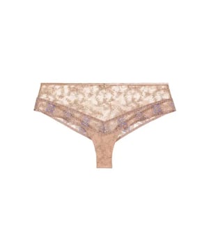 
De Sound of Heart shorty is absoluut modern en sexy. Hij heeft een bedekkende en comfortabele pasvorm en is aan de achterkant licht uitgesneden om de rondingen van de billen te benadrukken. De transparantie en glans komen volledig tot hun recht bij het exclusieve moiréborduurwerk, wat zorgt voor een bewust gedurfd en subtiel verfijnd silhouet.