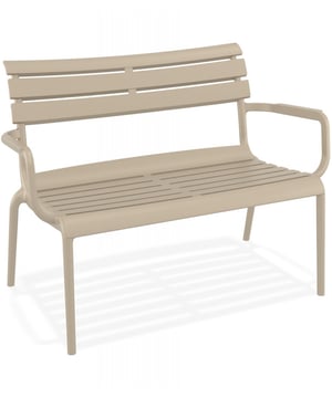 
Tuinbank 'AROMA XL' taupe van Kunststof Transformeer uw buitenruimte tot een oase van ontspanning met de Tuinbank 'AROMA XL'. Volledig ontworpen in hoogwaardig plastic past deze eenvoudige taupe bank perfect in elk decor zowel binnen in uw huis als op uw terras. Met armleuningen biedt deze bank niet alleen een elegante esthetiek maar ook uitzonderlijk comfort voor uw ontspanningsmomenten. Elegantie en praktisch nut komen samen in de Tuinbank 'AROMA XL'. Door zijn robuuste plastic constructie is hij bestand tegen alle weersomstandigheden waardoor het de ideale keuze is voor buitengebruik. Neem comfortabel plaats en geniet van de veelzijdigheid in elke omgeving. Kies voor duurzaamheid zonder stijl op te offeren met deze XL tuinbank een betaalbare oplossing voor een uitnodigende buitenruimte. - Afmeting: 116x70x75 cm - Kleur: Taupe - Materiaal: Kunststof