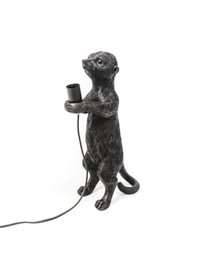 
OUR MEERKAT IS TOO CUTE AND HE KNOWS IT! - This meerkat lamp loves to hang out and watch what's going on. He is afraid of the dark and wants to shine a light on you when the darkness takes over. Important features:- Made of polyresin- E 14 fitting- Light bulb not included- On/ Off switch on wire- Size: 15x10x38cm- Size wire: 140 cmStyling advice: Create height for this meerkat lamp by placing him on a pile of books or magazines. Merk: Table Lamp - Meerkat - Polyresin - Black - E27 -15x10x38cm