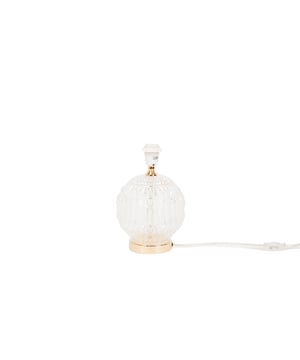 
CRYSTAL CLEAR!- This glass tablelamp has a crystal relief, which makes it super chique. When you lighten up this table lamp with foot of glass, it will shine even more! Choose a ledlight of 2 Watt for a soft ambiance and 4 watt if you like to use it as a reading lamp. Important features:- Made of glass- Including a wire with on/off switch- Lightbulb and lampshade are not included- E27 fitting - Size lamp: 19x19x20cm- Size wire: 1 meterStyling tip: Give this chique crystal glass tablelamp some spotlight by placing it on a pile of books. Merk: Table Lamp - Crystal Ball- Glass - Clear - E27 -19x19x20cm
