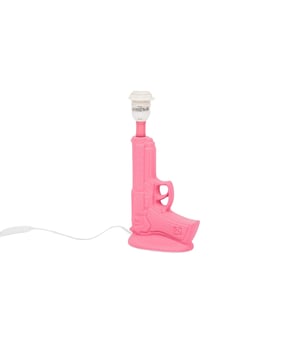 
HANDS UP FOR THE COOLEST LAMP IN TOWN - This pistollamp is 'the James Bond' of all lamps and he is stealing many hearts. Make a pile of books to give the table lamp in the shape of a pistol a real stage. Choose a ledlight of 2 Watt for a soft ambiance and 4 watt if you like to use it as a reading lamp. Important features:- Made of ceramics- With on/off switch wire - Without Lampshade- E27 fitting- Size lamp: 15x9x32cm- Size wire: 1 meterStyling tip: Let this gun lamp shine by placing him on a pile of books. Merk: Table Lamp - Gun - Ceramic - Neon Pink - E27 - 15x9x32cm