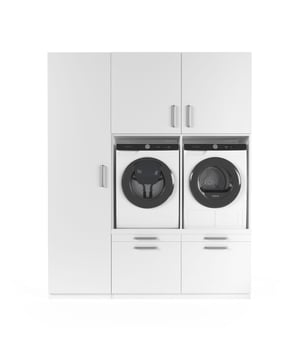 
Ben je op zoek naar een wasmachine kast die praktisch is én je wasruimte een strakke, georganiseerde uitstraling geeft? Met ons modulaire systeem stel je eenvoudig jouw ideale opstelling samen – perfect afgestemd op jouw ruimte en wensen.   De kernmodule – de kast waar de wasmachine en droger in komen – is gemaakt van water- en vochtbestendig multiplex. Deze stevige basis garandeert veiligheid en stabiliteit, zelfs bij intensief gebruik. De bijbehorende zij- en bovenkasten zijn vervaardigd uit hoogwaardig MDF, wat zorgt voor een luxe uitstraling en langdurige kwaliteit.   Draagvermogen van 400 kg – veilig voor zware machines Kiepzekering – voorkomt verschuiven of uitvallen Ventilatierooster – voorkomt oververhitting Modulair systeem – stel jouw ideale opstelling samen 10 cm leidingruimte – strak tegen de muur te plaatsen Uitschuifbaar plateau en opberglade – extra praktisch Verstelbare stalen pootjes – stabiel op elke vloer Ergonomische werkhoogte (65 cm) – geen gebuk meer Trillingsabsorberend en geluidsdempend ontwerp   De wasmachinekast is uitgerust met een ventilatierooster dat de warmte van draaiende machines veilig afvoert. Dankzij het extra sterke frame heeft de kast een draagvermogen van maar liefst 400 kg – ruim voldoende voor een wasmachine én droger. Daarnaast voorkomt een ingebouwde kiepzekering dat apparaten kunnen verschuiven of uit de kast vallen.   Deze wasmachine meubel is volledig modulair. Je kunt meerdere onderdelen eenvoudig koppelen: van extra opberglades en bovenkasten tot werkbladen en zijmodules. Hierdoor creëer je precies de opstelling die jij nodig hebt. Alle modules zijn naadloos met elkaar te verbinden, wat zorgt voor een strak geheel.   Achter de kast is 10 cm ruimte voorzien om leidingen netjes weg te werken. Dankzij de verstelbare stalen pootjes is elke kast stabiel af te stellen, zelfs op ongelijke vloeren. De kernkast is voorzien van een uitschuifbaar plateau en een ruime opberglade, zodat je altijd extra werkruimte en opslag hebt.   De kast wasmachine droger plaatst jouw apparaten op een hoogte van 65 cm – de meest ideale werkhoogte volgens experts. Dit voorkomt bukken en maakt het in- en uitladen van wasgoed veel comfortabeler. Daarnaast is het ontwerp geluidsdempend en trillingsabsorberend, wat bijdraagt aan een stillere wasbeurt.Materiaal: MultiplexKleur: WitAfmetingen: 1900*700*2350 (L*B*H)