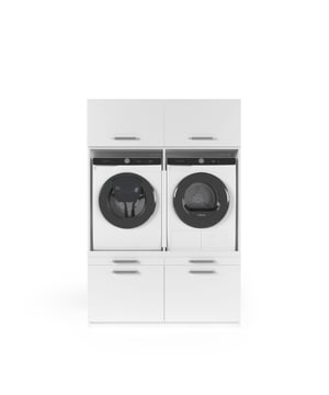 
Ben je op zoek naar een wasmachine kast die praktisch is én je wasruimte een strakke, georganiseerde uitstraling geeft? Met ons modulaire systeem stel je eenvoudig jouw ideale opstelling samen – perfect afgestemd op jouw ruimte en wensen.   De kernmodule – de kast waar de wasmachine en droger in komen – is gemaakt van water- en vochtbestendig multiplex. Deze stevige basis garandeert veiligheid en stabiliteit, zelfs bij intensief gebruik. De bijbehorende zij- en bovenkasten zijn vervaardigd uit hoogwaardig MDF, wat zorgt voor een luxe uitstraling en langdurige kwaliteit.   Draagvermogen van 400 kg – veilig voor zware machines Kiepzekering – voorkomt verschuiven of uitvallen Ventilatierooster – voorkomt oververhitting Modulair systeem – stel jouw ideale opstelling samen 10 cm leidingruimte – strak tegen de muur te plaatsen Uitschuifbaar plateau en opberglade – extra praktisch Verstelbare stalen pootjes – stabiel op elke vloer Ergonomische werkhoogte (65 cm) – geen gebuk meer Trillingsabsorberend en geluidsdempend ontwerp   De wasmachinekast is uitgerust met een ventilatierooster dat de warmte van draaiende machines veilig afvoert. Dankzij het extra sterke frame heeft de kast een draagvermogen van maar liefst 400 kg – ruim voldoende voor een wasmachine én droger. Daarnaast voorkomt een ingebouwde kiepzekering dat apparaten kunnen verschuiven of uit de kast vallen.   Deze wasmachine meubel is volledig modulair. Je kunt meerdere onderdelen eenvoudig koppelen: van extra opberglades en bovenkasten tot werkbladen en zijmodules. Hierdoor creëer je precies de opstelling die jij nodig hebt. Alle modules zijn naadloos met elkaar te verbinden, wat zorgt voor een strak geheel.   Achter de kast is 10 cm ruimte voorzien om leidingen netjes weg te werken. Dankzij de verstelbare stalen pootjes is elke kast stabiel af te stellen, zelfs op ongelijke vloeren. De kernkast is voorzien van een uitschuifbaar plateau en een ruime opberglade, zodat je altijd extra werkruimte en opslag hebt.   De kast wasmachine droger plaatst jouw apparaten op een hoogte van 65 cm – de meest ideale werkhoogte volgens experts. Dit voorkomt bukken en maakt het in- en uitladen van wasgoed veel comfortabeler. Daarnaast is het ontwerp geluidsdempend en trillingsabsorberend, wat bijdraagt aan een stillere wasbeurt.Materiaal: MultiplexKleur: WitAfmetingen: 1300*700*2090 (L*B*H)