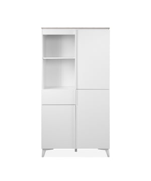 
Productkenmerken:Travertijn- en witdecor.Gemaakt van spaanplaat en MDF, bekleed met melamine- of papieren decor.Hoge buffetkast met een dikte van 15 mm.Bovenblad in zwevend effect, 16 mm dik.Grote handgrepen van kunststof.Kunststof poten van 12 cm hoog.3 deuren, 3 legplanken, 1 lade en 2 open vakken.Productafmetingen: Lengte 88 cm x Diepte 40 cm x Hoogte 170 cm - Nettogewicht: 48 kg.Paketafmetingen:Pakket nr. 1: Lengte 110 cm x Diepte 51 cm x Hoogte 16 cm - Brutogewicht: 29,5 kg.Pakket nr. 2: Lengte 165 cm x Diepte 45 cm x Hoogte 8,5 cm - Brutogewicht: 22,5 kg.Totaal brutogewicht: 52 kg. Merk: CaliCosy Kleur: White