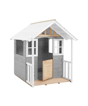 
Zwerkules kinderspeelgoed — Zwerkules maakt kinderen sterk!Het Valli speelhuis van Zwerkules is de perfecte plek voor je creatieve en actieve kleintje. Het biedt een veilige plek voor fantasierijk rollenspel, een geheime picknick of een klein tuinfeestje met hun favoriete kleutervriendjes. Bij binnenkomst in het speelhuis laat je kleine avonturier de volwassen wereld achter zich en dompelt hij zich onder in de kleurrijke wereld van kinderlijk spel.De hoogtepunten in één oogopslag:De klassieker onder de houten speelhuisjes!Subtiel kleurenschema  in grijs | wit | natuurlijkKindvriendelijk ontwerp in de stijl van een klassiek huis met zadeldakOverdekt en beschermd spelen op de verandaLicht interieur  dankzij ramen, paardendeur en open topgevelIncl. houten vloerGeleverd in 2 pakkettenKwaliteit en veiligheid:Duurzaam hout: sparren- en grenenhout | FSC®-gecertificeerd | FSC® C176306Veilig speelplezier dankzij geschaafd en geschuurd houtEenvoudig te monteren: Voorgeboorde bevestigingsonderdelen maken de montage eenvoudiger.Aanbevolen leeftijd 18 maanden en ouder (onder toezicht)Alleen voor thuisgebruikOpmerking over houtbehandeling :Alle montageonderdelen van het speelhuisje zijn voorbehandeld met houtbeits op waterbasis.Zwerkules kinderspeelgoed — duurzame materialen, langdurige kwaliteit!Valli is een uitstekend speelhuisje voor uw kind, en dat niet alleen vanwege de kindvriendelijke uitstraling. Bij de bouw is gebruikgemaakt van FSC®-gecertificeerd sparren- en grenenhout. Dit betekent dat het speelhuisje voldoet aan de hedendaagse duurzaamheidsnormen en een gezonde ecologische voetafdruk achterlaat.Transformeer je tuin in een kindvriendelijk speelparadijs met het Valli speelhuisje van Zwerkules. Zwerkules geeft kinderen energie! - Afmeting: - Kleur: Grijs - Materiaal: Hout