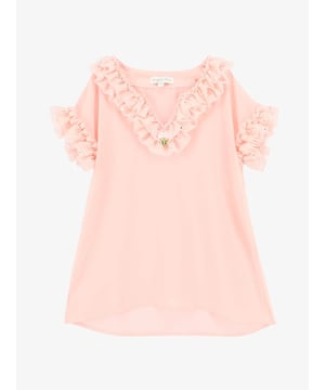
De Angels Face Irena Kaftan in de kleur Sparkle Pale Pink heeft tulle lagen met glitters. De kaftan kun je combineren met de bijpassende badpak of bikini.