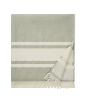 
75% Katoen, 25% Polyester. Stof: Effenbinding, Badstof, Structuur. Stoftechnologie: Sneldrogend. Lengte: 180cm. Breedte: 80cm. Hoogte: 3cm. Ontwerp: Contraststreep, Franje. 360 gsm. Duurzaamheid: Amfori, BSCI, Oeko-Tex Standaard 100 Gecertificeerd.