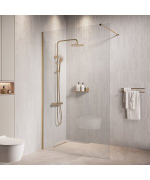 
Douchewand Florida goud is een inloopdouche gemaakt van 8 mm dik veiligheidsglas. De douchewand wordt compleet geleverd met profielen, strips en stabilisatiestang. Douchewand Florida is gemakkelijk te installeren en het benodigde montagemateriaal hiervoor is inbegrepen.De wand kan direct op een douchebak of koud op de vloer worden geplaatst. De meegeleverde stabilisatiestang is 100cm lang en kan worden ingekort.AfmetingenDouchewand: 100 x 200 cmStabilisatiestang: 100 cm (is in te korten)Kenmerken- Gemaakt van veiligheidsglas- Behandeld met nano coating- Douchewand inclusief profielen en strips- Gemakkelijk te monteren op zowel de vloer als douchebak- In spiegelbeeld te plaatsen- Inclusief stabilisatiestang- Montagemateriaal is inbegrepenMontage en verpakkingDouchewand Florida zit verpakt in één doos inclusief alle profielen en Merk: Badplaats Kleur: Goud profiel, Transparant glas