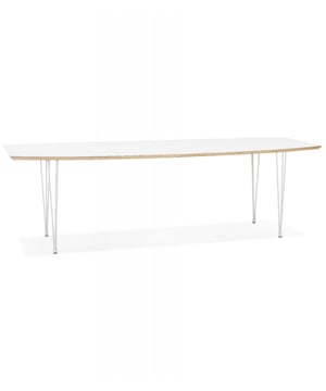 
Geef uw eetkamer een moderne uitstraling met de uitschuifbare eettafel TADAM van Alterego Design. Deze design eettafel combineert stijl en functionaliteit om uw interieur te verfraaien. Met de twee verlengstukken van elk 50 cm kunt u de tafel eenvoudig vergroten om meer gasten te ontvangen. Ideaal voor gezellige etentjes met vrienden en familie in een elegante setting dankzij het witte tafelblad en de witte metalen poten. De TADAM eettafel is een robuuste, designgerichte en praktische toevoeging aan uw huis, perfect voor onvergetelijke avonden.De TADAM eettafel is niet alleen mooi, maar ook uiterst functioneel. Het vierkante tafelblad is gemaakt van hout en het houten onderstel zorgt voor een stevige basis. De tafel is geschikt voor 4 personen in de basisconfiguratie en kan eenvoudig worden uitgebreid. De witte kleur en het strakke design passen perfect in een moderne inrichting. Deze eettafel is speciaal ontworpen voor volwassenen die op zoek zijn naar een stijlvolle en praktische oplossing voor hun eetkamer.KleurWitMateriaalHoutHoogte73 cmBreedte270 cmLengte170-270 cmGewicht81.50 kgVormVierkantStijlDesignDoelgroepVolwassenenHoogte instelbaarNeeGeschikt voor aantal personen4Inhoud van setGeen setOpklapbaarNeeType tafelEettafelTafelbladHoutMateriaal tafelonderstelHout