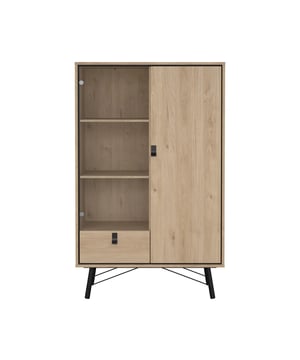
Productkenmerken : Constructie van spaanplaat.Onderstel van metaal, met poten van massief hout.1 deur van helder glas, 1 deur en 1 lade, 5 in hoogte verstelbare legplanken.Kogelladegeleiders van metaal.Metalen scharnieren.Metalen handgrepen.Productafmetingen : Lengte 101,8 cm x Breedte 40,1 cm x Hoogte 161,8 cm - Nettogewicht: 66,6 kg.Pakketafmetingen : Pakket nr. 1: Lengte 121,3 cm x Diepte 49,1 cm x Hoogte 14,9 cm.Pakket nr. 2: Lengte 148,7 cm x Diepte 47,0 cm x Hoogte 8,9 cm.Pakket nr. 3: Lengte 149,6 cm x Diepte 56,5 cm x Hoogte 8,3 cm.Totaal brutogewicht: 71,8 kg. Merk: CaliCosy Kleur: Wooden Effect