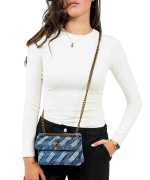 
Kurt Geiger Mini Kensington Soft Tas Denim Denim Dames