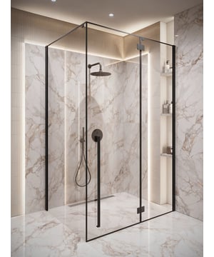 
Douchewand uitgevoerd met een draaideur en een vaste wand. De douchewand is geheel vervaardigd uit veiligheidsglas met zwarte strips en veiligheidsglas. Deze douchewand heeft een grote vast wand, met daartegen een draaideur met kort stuk glas bevestigd aan de muur. Het uiteinde van de deur is uitgevoerd met een rubberen magneetstrip zodat deze altijd waterdicht sluit. Wordt inclusief montage materiaal en handleiding geleverd.Douchecabine Vancouver is afgewerkt met een antikalk behandeling en kan zonder douchebak direct op de tegels geplaatst worden. De douchecabine is ook in spiegelbeeld te plaatsen.Houd er rekening mee dat de afmeting van de douchewand inclusief profiel ongeveer 875 x 1750 x 1900 mm is. De afmetingen 900 x 1200 x 1900 mm zijn gebaseerd op een douchewand inclusief strip op een douchebak. Een douchebak is niet bij de douchecabine inbegrepen.Afmetingen900 x 1200 x 1900mm Merk: Badplaats Kleur: Zwart profiel, Transparant glas
