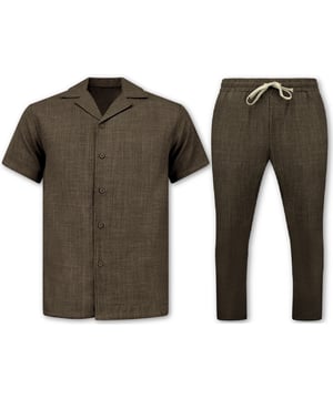 
Linnen Twinset - Linnen Zomerset Heren - Linnen Overhemd Heren - Linnen Broek Heren - MG-011 - Bruin - <p><strong>Specificaties:</strong><br />- Leeftijdsgroep : Volwassenen<br />- Geslacht: Heren<br />- Seizoen: Zomer<br />- Materiaal: 100% Polyester<br />- Kraag Types: Reverskraag<br />- Mouw Lengte: Korte Mouw<br />- Broek Zakken: 2 Steekzakken<br />- Patroon: Blanco<br />- Pasvorm: Oversized Twinset<br />- Sluiting Broek: Koordsluiting<br />- Wasvoorschrift: Binnenste buiten wassen (Niet in de droger)<br />- Beschikbare maten: XS - S - M - L - XL </p>