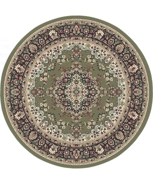 
- 240 CM ROND   Nain Collectie Oosterse tapijten brengen de elegante stijl van klassieke Perzische tapijten naar jouw interieur. Met een uniek design en hoogwaardige materialen zijn deze vloerkleden de perfecte keuze voor zowel moderne als klassieke woonruimtes. Geef je woonkamer een warme, luxe uitstraling met dit tijdloze tapijt. Kenmerken: Authentiek Oosters Design: Prachtig patroon dat perfect past in elk interieur. Duurzaam en Onderhoudsvriendelijk: Kleurvast, waterafstotend en eenvoudig schoon te maken. Praktische Voordelen: Geluiddempend, geschikt voor vloerverwarming en anti-allergisch. Vormopties: Verkrijgbaar in verschillende maten en ook in rond formaat, waardoor het perfect past in elke ruimte. Materiaal: Merk: Muratap Materiaal: Polypropyleen Kleur: Groen Afmetingen: 240 CM ROND Overig: Anti-statisch en Anti-allergisch , Kleurvast en waterafstotend, Geschikt voor vloerverwarming, Geluiddempend, Keurmerk OEKO-TEX100