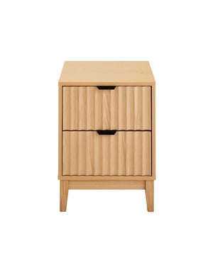 
Productkenmerken:  Nachtkastje met 2 lades.Fronten met geribbeld effect.Handgrepen van zwart metaal.Gemaakt van spaanplaat, fronten van MDF en poten van massief rubberhout.Kogelladegeleiders.Productafmetingen: Breedte 40 cm x Lengte 40 cm x Hoogte 52 cm - Nettogewicht: 11,9 kg.Paketafmetingen: Pakket nr. 1: Breedte 48,5 cm x Lengte 50,5 cm x Hoogte 23,5 cm - Brutogewicht: 12,9 kg. Merk: CaliCosy Kleur: Wooden Effect