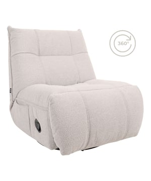 
Relaxfauteuil Just Chill combineert functionaliteit en gedurfd design voor een ideale ontspanningservaring. Uitgevoerd in de zachte en trendy Naturel Bouclé stof, voegt hij een warme, stijlvolle uitstraling toe aan elk interieur.Kenmerken:- Manuele verstelmogelijkheden: Pas eenvoudig de zit- en relaxstand aan met het soepel werkende handmatige mechanisme.- Ingebouwde voetensteun: Geniet van extra ondersteuning dankzij de uitklapbare voetensteun, ideaal om heerlijk achterover te leunen.- Draaifunctie: Met de 360° graden draaibare basis heb je alle vrijheid om je omgeving te overzien zonder op te staan.De neutrale Naturel Bouclé stof past moeiteloos bij verschillende interieurstijlen, van modern tot landelijk. Combineer hem met een zachte plaid en een stijlvolle vloerlamp om je eigen comfortabele hoekje te creëren. Merk: Home67 Materiaal: Metaal,Synthetisch Kleur: Creme EAN: 8720791961534