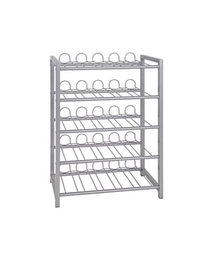 
Productkenmerken: Wijnrek van aluminiumkleurige gelakte stalen buis. 5 niveaus voor ongeveer 45 flessen van 1,5 l. Maximale draaglast: 70 kg. Zelf te monteren. Productafmetingen: Lengte 54 cm x breedte 31 cm x hoogte 76 cm - Nettogewicht: 5,94 kg. Verpakkingsafmetingen: Pakket nr.1: Lengte 36 cm x breedte 78 cm x hoogte 15 cm - Bruto gewicht: 6,6 kg.  Merk: CaliCosy Kleur: Grey