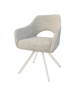 
Ervaar de perfecte combinatie van comfort en stijl met de Livingfurn Helen eetkamerstoel. Deze set van twee eigentijdse stoelen in een prachtige zandkleur met naturel accenten, biedt een uitzonderlijke zitervaring. De ruime zitting, gecombineerd met de comfortabele armleuningen en het zachte zitkussen, zorgen voor optimaal comfort tijdens lange diners of productieve werkuren. Het draaibare ontwerp voegt een extra dimensie van gemak toe.De Helen eetkamerstoel is niet alleen comfortabel, maar ook een stijlvolle toevoeging aan je interieur. Het strakke, metalen onderstel geeft de stoel een moderne en luchtige uitstraling, perfect passend in een Scandinavisch interieur. De zandkleurige stoffen bekleding is slijtvast en makkelijk te onderhouden. Of je de stoelen nu in de eetkamer plaatst of gebruikt als bureaustoel, de Helen eetkamerstoel van Livingfurn combineert functionaliteit met een verfijnde uitstraling.MerkLivingfurnCollectieHelenTypeEetkamerstoelAantal2Materiaal (Zitting)StofMateriaal (Frame)MetaalKleurZand/NaturelStijlScandinavischKenmerkenArmleuningen, Rugleuning, Gevoerde zitting, DraaibaarBreedte62 cmDiepte47 cmHoogte85 cmZithoogte47 cmArtikelnummer31491