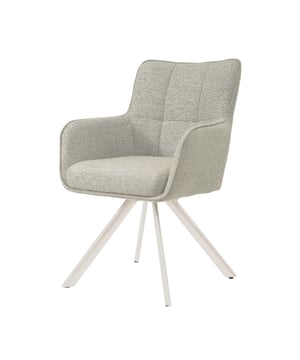 
Geniet van dineren in stijl en comfort met de Livingfurn Eetkamerstoel Tori in een prachtige Sand Naturel kleur. Deze set van twee eetkamerstoelen combineert een modern design met ultiem zitcomfort. De zachte, gestoffeerde zitting en rugleuning nodigen uit tot lange, gezellige avonden aan tafel. Dankzij de handige 180-graden draaifunctie met terugkeermechanisme beweeg je je moeiteloos en gemakkelijk. De Tori eetkamerstoel is de perfecte aanvulling op jouw eetkamer of keuken!De Tori stoelen zijn niet alleen comfortabel, maar ook bijzonder stijlvol. De combinatie van de Sand Naturel stoffering met het slanke, gecoate stalen frame zorgt voor een elegante en tijdloze uitstraling. De stoelen passen perfect in verschillende interieurstijlen en zijn ideaal voor gebruik in de eetkamer, keuken of zelfs als comfortabele stoel in de woonkamer. De duurzame constructie met hoogwaardige materialen garandeert jarenlang plezier. Het terugkeermechanisme zorgt er automatisch voor dat de stoel weer in de originele positie komt te staan.MerkLivingfurnModelToriTypeEetkamerstoelAantal stuks2KleurSand Naturel (Beige)Materiaal bekledingStof (waarschijnlijk Polyester)Materiaal frameGecoat staalAfmetingenBreedte: 60-62 cm, Diepte: 62 cm, Hoogte: 89.5 cmZitdiepte46 cmZithoogte49.5 cmZitbreedte44 cmBreedte armleuning37 cmHoogte armleuning65 cmGewicht10.3 kg (per stoel)DraaibaarJa, 180 graden met terugkeermechanismeVerstelbare hoogteNeeMontageWordt gedemonteerd geleverdMaximale belastbaarheid100 kgGarantie2 jaarArtikelnummer31490Afmetingen verpakking89.5x50x62 cm