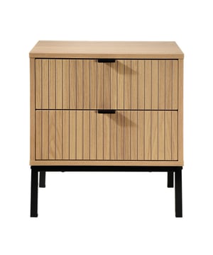 
Productkenmerken : Nachtkastje met decoratief geribbeld houten effect. Ladegevels met verticaal houten latwerk-effect. Hoofdmateriaal: spaanplaat bedekt met eikenkleurig decorpapier. 2 opberglades. Zwarte metalen handgrepen, zwart metalen onderstel. Productafmetingen : Breedte 45 cm x Hoogte 51 cm x Diepte 29 cm - Netto gewicht: 8,2 kg. Afmetingen van de verpakking : Lengte 53 cm x Hoogte 19 cm x Diepte 36 cm - Bruto gewicht: 9,5 kg. Merk: CaliCosy Kleur: Wooden Effect