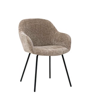 
Op zoek naar een stijlvolle eetkamerstoel die comfort en design perfect in balans brengt? Dan is KICK eetkamerstoel ARDA precies wat je zoekt.Met zijn zachte textuurstof, uitnodigende rondingen en tijdloze uitstraling past ARDA in vrijwel ieder interieur, van modern tot klassiek. De comfortabele zitting en subtiele armleuningen zorgen ervoor dat je moeiteloos urenlang kan blijven zitten, of je nu dineert, werkt of borrelt. Merk: Kick Collection Kleur: Taupe Hoogte: 83 cm Breedte: 58 cm Diepte: 62 cm Zithoogte: 48 cm Zitdiepte: 45 cm Hoogte armleuning: 63-67 cm Gewicht: 6,3 kg Materiaal: Texture stof en metaal Kleur onderstel: Zwart