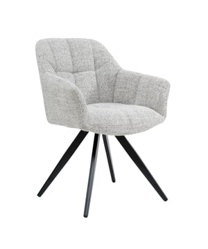 
Verrijk je eetkamer met de elegante Livingfurn Tommy eetkamerstoelen. Deze set van twee stoelen in de zachte kleur Bisque Oasis (beige) combineert comfort met een klassieke stijl. De Tommy stoel is niet alleen een lust voor het oog, maar biedt ook een heerlijke zitervaring dankzij de gewatteerde zitting en de praktische 180 graden draaifunctie. Ideaal voor lange diners en gezellige avonden met vrienden en familie!De Tommy eetkamerstoel is bekleed met een stijlvolle stoffen zitting en staat op een stevig, gecoat stalen onderstel. De armleuningen, met een hoogte van 63 cm, zorgen voor extra comfort en ondersteuning. Met een zithoogte van 48 cm en een zitdiepte van 45 cm biedt deze stoel een optimale zitpositie. Of je nu een klassiek of modern interieur hebt, de Tommy eetkamerstoel past perfect in elke eetkamer en voegt een vleugje verfijning toe.KleurBeigeMateriaal zittingStofMateriaal onderstelMetaalHoogte84 cmBreedte64 cmDiepte61 cmGewicht7,4 kgHoogte armleuning63 cmZithoogte48 cmZitbreedte40 cmZitdiepte45 cmDraaibaarJaInclusief armleuningJaMax. belastbaar gewicht100 kgGewatteerde zittingJa