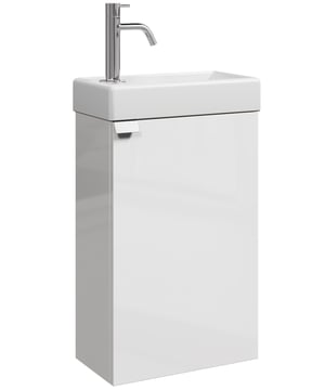 
Toiletmeubel Apollo inclusief onderkast en wastafel. De wastafelkast is een bouwpakket en heeft een deur die zowel links als rechtsom geplaatst kan worden. De wastafel kan ook in de gewenste richting geplaatst worden. Een afvoer kan enkel via de muurzijde van de wastafelkast worden gemonteerd omdat de onderkant vast de wastafelkast dicht is. Toiletmeubel Apollo wordt geleverd zonder soft-close sluiting, afvoerplug, kraan en sifon.AfmetingenOnderkast met wastafel: 40 x 22 x 68cm Kenmerken- Toiletmeubel bestaande uit onderkast en wastafel.- Veel bergruimte in de wastafelkast- De wastafel wordt geleverd met overloop-Ongemonteerd verpakt - Inclusief montagemateriaal- Gemaakt van hoogwaardige kwaliteit spaanplaatDit toiletmeubel wordt geleverd in één doos. Merk: Badplaats Kleur: Wit