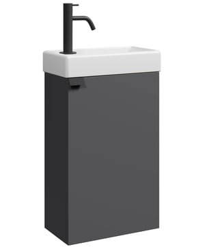 
Toiletmeubel Apollo inclusief onderkast en wastafel. De wastafelkast is een bouwpakket en heeft een deur die zowel links als rechtsom geplaatst kan worden. De wastafel kan ook in de gewenste richting geplaatst worden. Een afvoer kan enkel via de muurzijde van de wastafelkast worden gemonteerd omdat de onderkant vast de wastafelkast dicht is. Toiletmeubel Apollo wordt geleverd zonder soft-close sluiting, afvoerplug, kraan en sifon.AfmetingenOnderkast met wastafel: 40 x 22 x 68cm Kenmerken- Toiletmeubel bestaande uit onderkast en wastafel.- Veel bergruimte in de wastafelkast- De wastafel wordt geleverd met overloop-Ongemonteerd verpakt - Inclusief montagemateriaal- Gemaakt van hoogwaardige kwaliteit spaanplaatDit toiletmeubel wordt geleverd in één doos. Merk: Badplaats Kleur: Grijs
