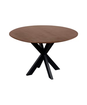 
Ronde QUVIO eettafel Sofia Ø 120 cm voor een trendy eetkamer Op zoek naar een elegante eettafel bruin die stijlvol en functioneel is? De eettafel Sofia is een ronde tafel met een diameter van 120 cm, gemaakt van duurzaam FSC®-gecertificeerd mangohout. Deze mangohout eettafel is niet alleen een prachtige aanvulling op je interieur, maar biedt ook de perfecte balans tussen natuurlijke charme en moderne industriële accenten. Met zijn stevige stalen kruispoot geeft de eettafel 120 cm jouw eetkamer een unieke uitstraling en creëert hij een gezellige plek om samen te genieten van maaltijden.  Specificaties: Merk: QUVIO Product: Eettafel Model: Sofia Material: FSC®-gecertificeerd mangohout en metaal Kleur: Bruin Vorm tafelblad: Rond Rand: Aflopende Swiss edge tafelrand Soort poot: Kruispoot Afmeting: Ø 120 cm Gewicht: 50 kg  Ontwerp en stijlen Deze ronde eettafel van QUVIO combineert de warme uitstraling van mangohout met een robuuste stalen kruispoot voor een stoer en tijdloos design. Het ronde blad van deze eettafel rond biedt een natuurlijke uitstraling door het gebruik van massief mangohout, waardoor elke tafel uniek is in zijn houtnerf en kleur. De stalen kruispoot geeft een industriële touch die past in uiteenlopende interieurstijlen, van modern tot landelijk.  Functie en gebruik Met zijn royale afmeting van Ø 120 cm biedt deze eettafel rond 120 cm plaats aan vier tot zes personen, ideaal voor zowel dagelijkse maaltijden als speciale gelegenheden. Het ronde ontwerp van deze eettafel creëert een intieme sfeer en zorgt ervoor dat iedereen elkaar makkelijk kan zien, wat ideaal is voor sociale momenten. De combinatie van sterk mangohout en stevig staal maakt deze eettafel mangohout uiterst duurzaam en geschikt voor intensief gebruik.  Kleur en afmetingen De eettafel Sofia heeft een warme, natuurlijke bruine kleur die sfeer en gezelligheid in je eetruimte brengt. Met een diameter van 120 cm is deze ronde eettafel praktisch voor zowel kleinere als grotere ruimtes en zorgt hij ervoor dat de tafel voldoende ruimte biedt zonder de ruimte te overweldigen. De stalen kruispoot en het massieve mangohout van deze eettafel rond 120 cm maken het een stijlvolle en duurzame keuze voor jouw interieur.  Extra informaties: Dit product is gemaakt van duurzaam geproduceerd, FSC®-gecertificeerd hout. Omdat het om natuurlijke materialen gaat, kan het product afwijken van de afbeelding. Elk stuk is uniek! Materiaal: Mango houtKleur: BruinAfmetingen: Hoogte: 76CM x breedte: CM x Lengte: CM