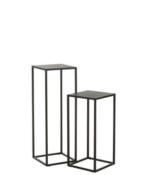 
Set Of 2 Side Tables Square Metal Black Width30Height85.2Length30Weight2.94 kgCollectionZomer 2019Colour BlackMaterial compositionIron(100%) Materiaal: