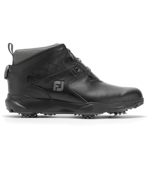 
FootJoy Heren Winter Golfschoen 

 Deze heren golfschoenen van FootJoy is ideeal voor in de winter. De golflaars heeft een Boa sluiting en is gemaakt van een waterdicht syntetisch zwar leder gecombineerd met de stevige Duramax zool met softspikes voor een maximaal comfort. De waterproof lip zorgt ervoor dat er van bovenaf geen water in de schoen kan komen. Het BOA systeem maakt het aan- en uit trekken van uw schoenen hartstikke éénvoudig doormiddel van de draaiknop aan de achterzijde van de golschoen.

 Heren Golf Laarzen van FootJoy Kopen

 Deze nieuwe FootJoy waterdichte golflaarzen voor heren heeft een stevige Duramax zool met softspikes wat zorgt voor een maximaal comfort en stabiliteit. Een ProofGuard Membraan gecombineerd met een verlengde tong maakt de laars maximaal waterproof, zonder in te leveren op het comfort en de stijl. Een lichtgewicht EVA tussenzool zorgt voor een uitstekende ondersteuning.

 Goed