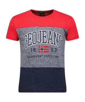 
<p>T-shirt heren Geographical Norway Jerudico</p>
<p>Heren T-shirt voor de zomer van het Style Italy merk Geographical Norway. Het shirt korte mouw is gemaakt van 100% katoen. Je kunt het T-shirt voor mannen goed combineren op je outfit met een short chino, bermuda of een korte spijkerbroek.</p>
<p>Samenstelling: 100% katoen<br />
Kleur: Rood<br />
Pasvorm: Valt klein uit!<br />
Print: Geo jeans</p>
<p> </p>