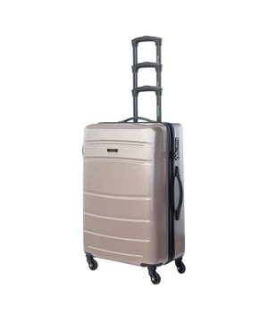 
90% ABS kunststof, 10% PU (polyurethaan). Hoogte: 66cm. Breedte: 45cm. Lengte: 26cm. Handvatfuncties: Intrekbaar. 360 wielen, extra handgreep, handgrepen, combinatieslot, riem, zwenkwielen, telescopische handgreep. Bevestiging: Ritssluiting. Ontwerp: Lijnen, Logo. Vakken: 1 hoofdvak, binnenvak, vak met rits. Inhoud: 66L. Duurzaam.