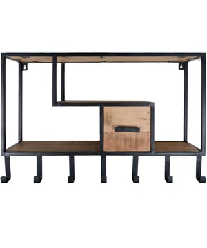
Een mooie wandkast is niet alleen praktisch (want: extra opbergruimte!) maar geeft ook een gezellige uitstraling aan een lege muur. Show je favoriete items aan de zeven haken of geef jouw spullen een plekje zodat je alles in één oogwenk terugvindt! Merk: Home67 Materiaal: Mangohout,Metaal Kleur: Zwart;Bruin EAN: 7141047083007