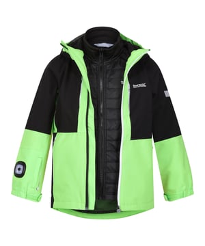 
Materiaal: 90% polyester, 10% elastaan. Voering: Gaas. Stof: Rekken. Ontwerp: Kleurenblok, Logo, Mouwpatches. Stoftechnologie: Ademend, Ergonomisch, Soepel, Isolerend, Isotex 15000, Sneldrogend, Thermo-Guard, Waterdicht, Winddicht. 3 helderheidsstanden, 3 in 1, 360 graden reflectie, Brite Lite Sleeve Torch, ingebouwde batterij, gewatteerd, oplaadbare batterij, Stretch panelen. Halslijn: Kapitein. Manchet: Haak en Lijn Riem. Mouwtype: Met lange mouwen. Eigenschappen van de kap: Elastiek, gekweekt op de kap. Zakken: 1 borstzak, 2 onderste zakken, rits. Bevestiging: Volledige ritssluiting. 10000g/m²/24hrs. Zoom: Schokkoordzoom. Let op: bedrukt naametiket tot 8 jaar.