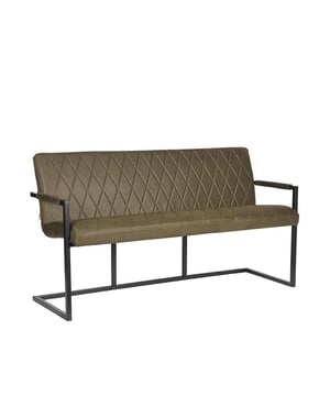 
Eetkamerbank Denmark van LABEL51 is een echte topper in zijn segment. Denmark is een super comfortabele, hippe en in het oog springende eetkamerbank waar je maar al te graag veel tijd op doorbrengt.Eetkamerbank Denmark is uitgevoerd in army microvezel en voorzien van een zeer fraai ruitpatroon op de bovenkant van de zitting en voorkant van de rugleuning. Het zwarte metalen frame is een zeer sterk frame wat geheel achter de rugleuning doorloopt als armleuning en sledepoot. Het frame als één geheel zorgt tevens voor de lichte vering in de rug.Denmark is een stoere eetkamerbank met een prachtige combinatie van strakke, industriële vormen en materialen. Denmark past helemaal in de dagelijkse trend en is uitermate geschikt om eindeloos mee te variëren en combineren. Creëer een prachtige eenheid door eetkamerbank Denmark met de eetkamerstoelen Denmark te combineren.• Eetkamerbank Denmark is een super elegante, trendy en stoere eetkamerbank• Eetkamerbank Denmark is verkrijgbaar in diverse fantastische kleuren• Eetkamerbank Denmark heeft een ontzettend hoog zitcomfort - Afmeting: 62x155x86 - Kleur: Groen - Materiaal: Microfiber