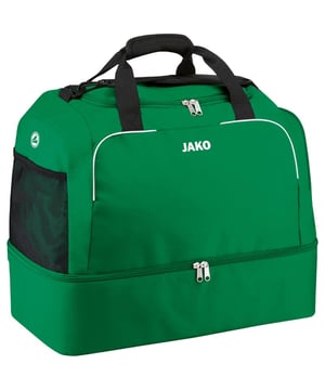 
Sporttas Classico met Bodemvak 2050 Junior De sporttas Classico is gemaakt van 100% polyester en heeft een ruim hoofdvak met tweewegs-ritssluiting. Aan de rechterzijde zit een extra diep vak voor natgoed en aan de linkerzijde een Meshvak. Binnenin zit een klein vakje met ritssluiting. De tas heeft een ruim bodemvak voor bijvoorbeeld schoenen en/of scheenbeschermers. De schouderriem is afneembaar en verstelbaar. De tas heeft optimale bedrukkingsmogelijkheden. Maten: 1 Bambini 38*21*32 cm (L*B*H) 2 Junior 50*30*38 cm (L*B*H) 3 Senior 60*32*43 cm (L*B*H)
