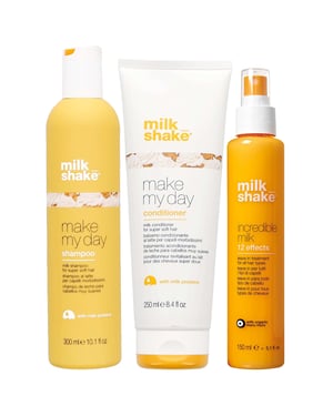 milk_shake Trio Set — Make My Day Shampoo 300ml, Make My Day Conditioner 250ml & Incredible Milk Leave-In 150ml