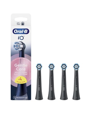 Oral-B iO Gentle Clean Replacement Heads, Black, Pack of 4