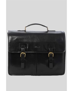 'Gareth' Triple Gusset Heavy Duty Real Leather Briefcase