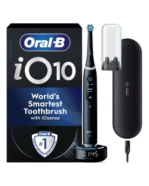 Oral-B iO 10 Black Electric Toothbrush with iO Sense Charger and Travel Case