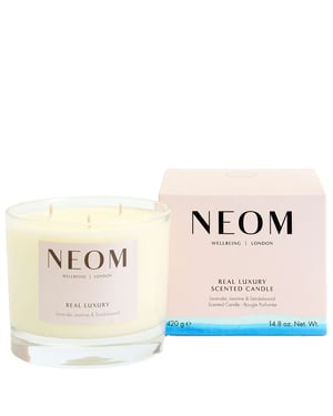 Neom Wellbeing London Scent To De-Stress Luxury Candle with 3 Wicks - 420g