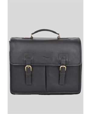 'Gareth' Triple Gusset Heavy Duty Real Leather Briefcase