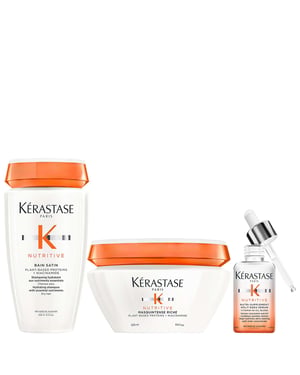 Kérastase Nutritive Trio – Hydrating Bundle for Very Dry, Medium-Thick Hair (Bain Satin 250ml, Masquintense Riche 200ml, Nutri‑Supplement 50ml)