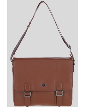 'Emissary' Real Leather Messenger Bag