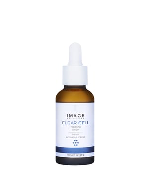 IMAGE Skincare Clear Cell Restoring Serum 1 oz, mattifying treatment for blemish-prone skin.